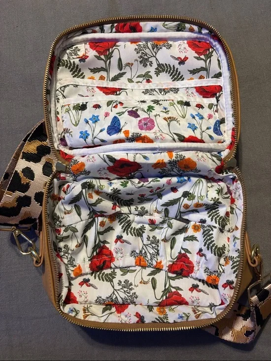 POPPY Tan Leather Crossbody Bag camel - Picture 4 of 11